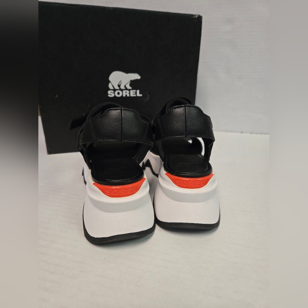 Sorel Women's Kinetic Impact Y Strap High Sandals - Black, Sea Salt Size 9.5 NIB - Picture 9 of 15